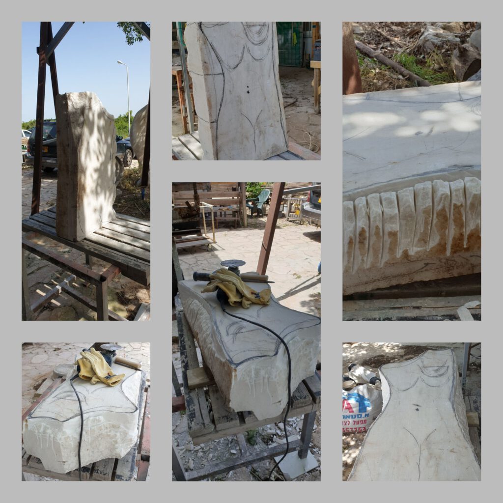 פסל ונוס, במהלך עבודה
